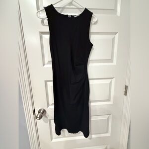 Kenneth Cole Black Sleeveless Sheath Midi Dress